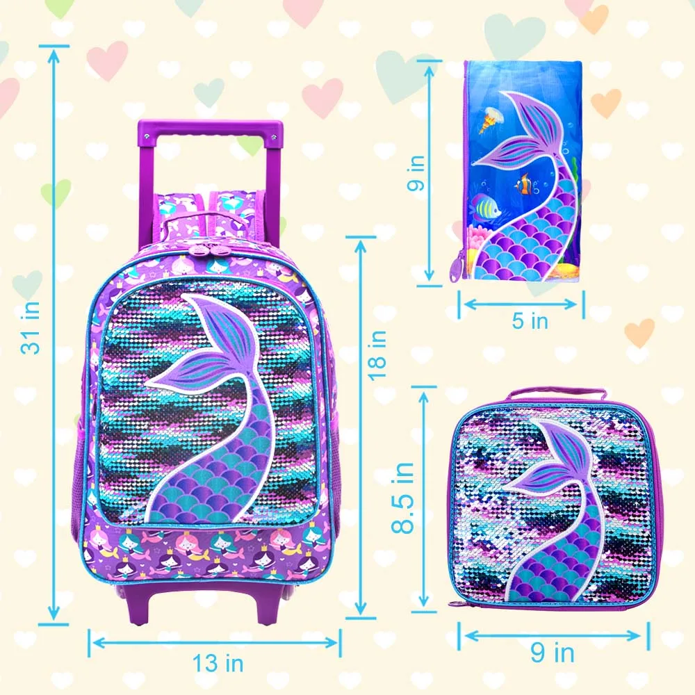 sac à dos roulettes pailleté